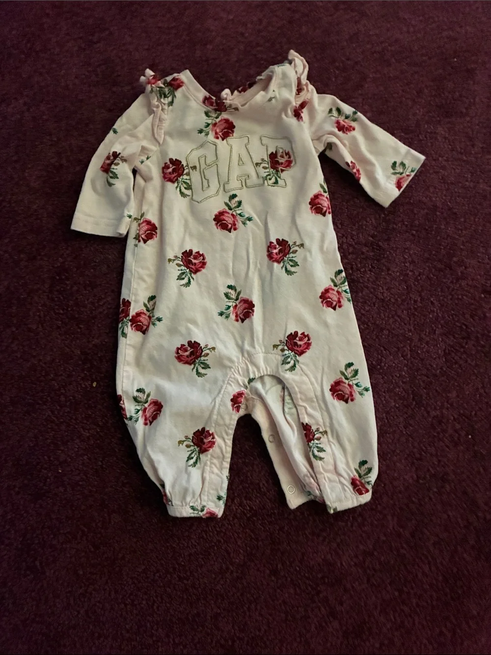 GAP Baby Floral One-Piece Romper in Light Pink